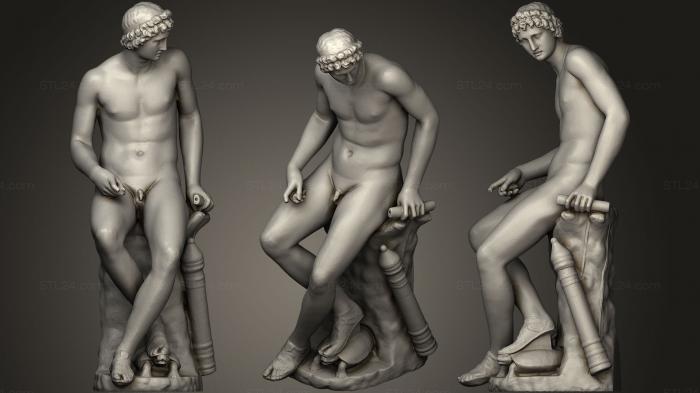 Статуи античные и исторические (Сидящий Аполлон, STKA_1479) 3D модель для ЧПУ станка